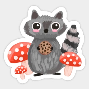 Cookie Raccoon Sticker